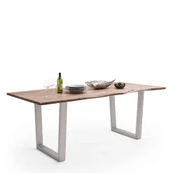 Sale Wohnen Designtisch mit Naturkante Akazie Natur - Cateyna