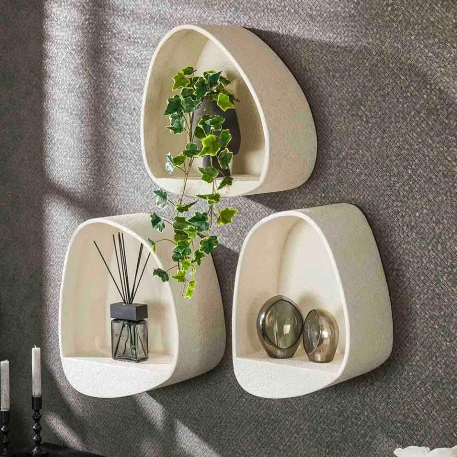 Clearance Wohnen Design-Wandregal in Beige - Mayo