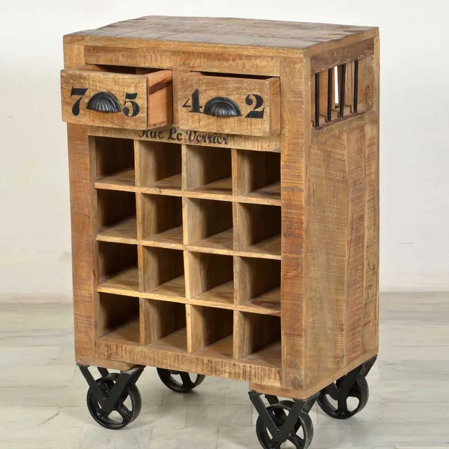Sale Wohnen Design-Weinregal Indri aus Mangoholz