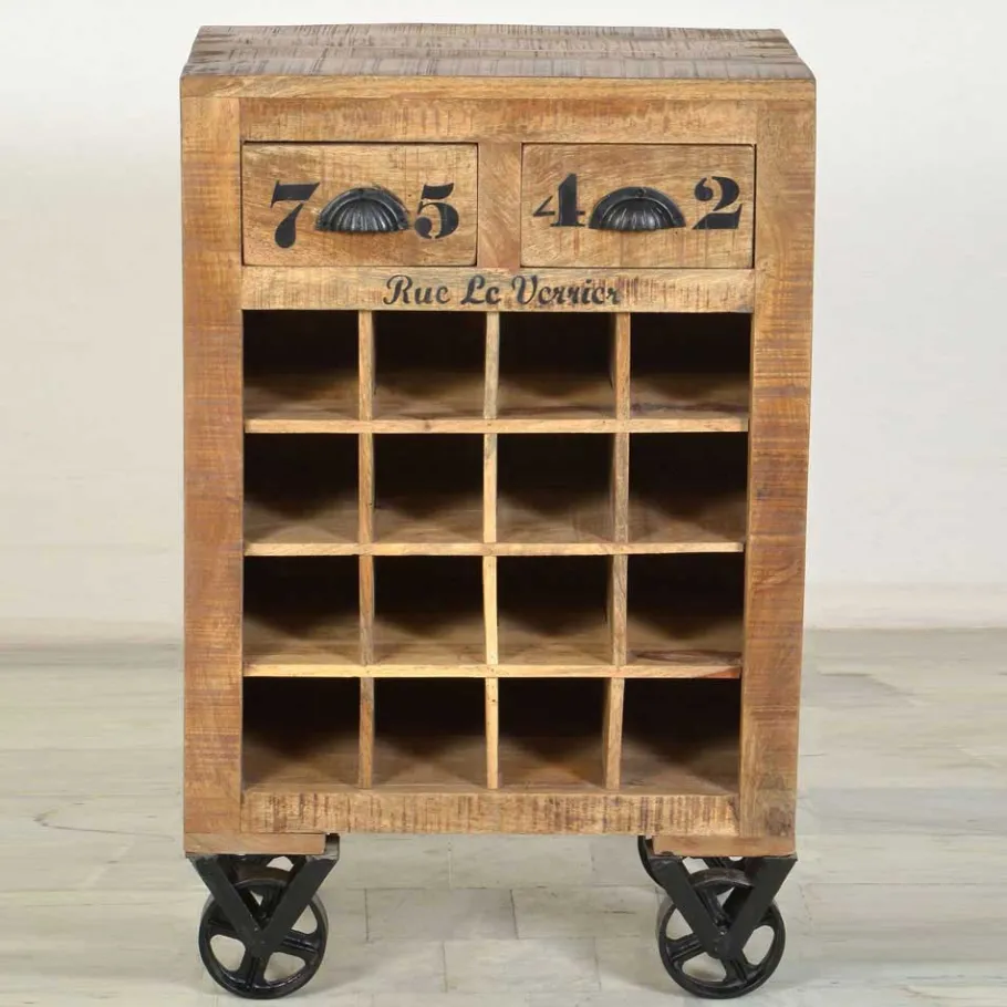 Sale Wohnen Design-Weinregal Indri aus Mangoholz