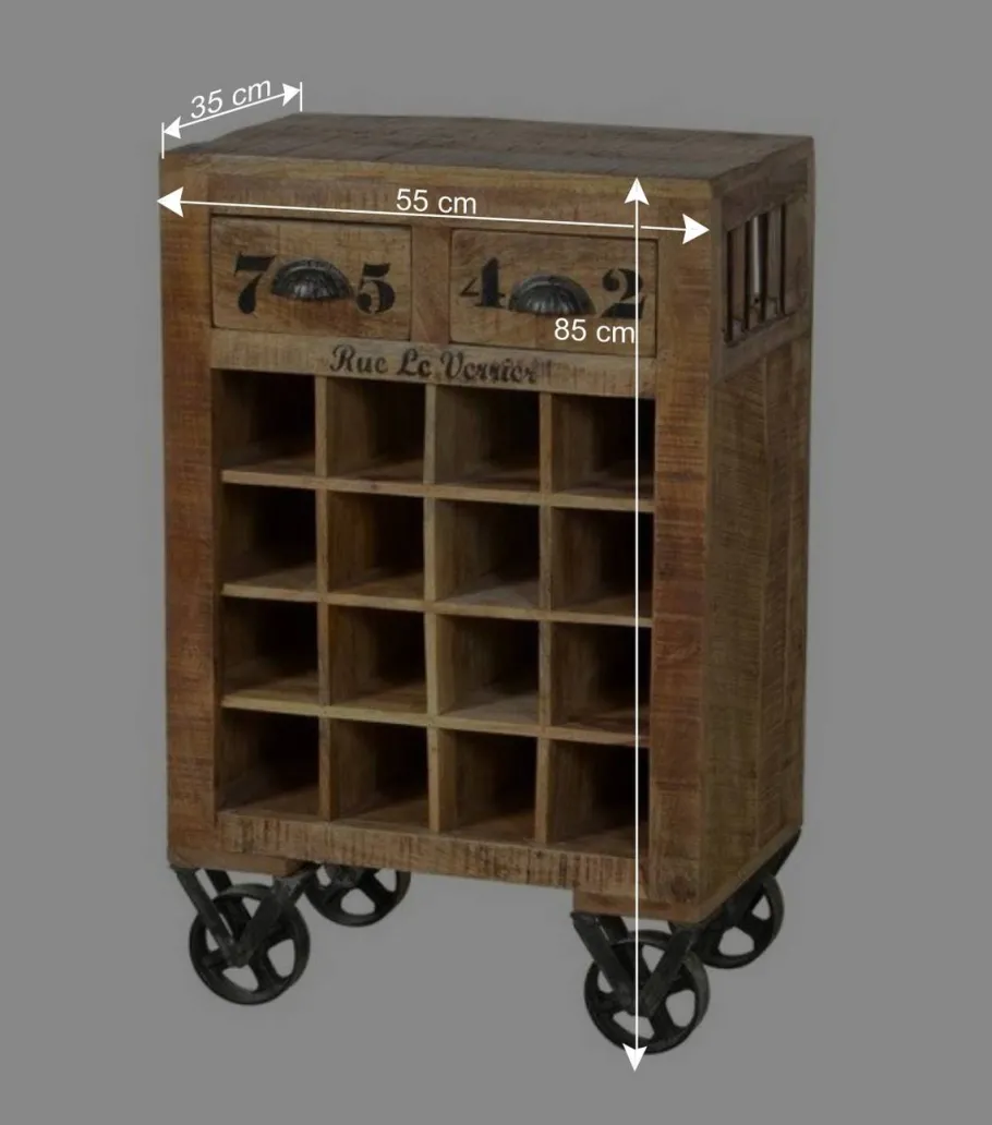 Sale Wohnen Design-Weinregal Indri aus Mangoholz
