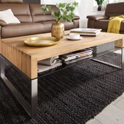 New Wohnen Design-Wohnzimmertisch aus Eiche Massivholz - Anvilla