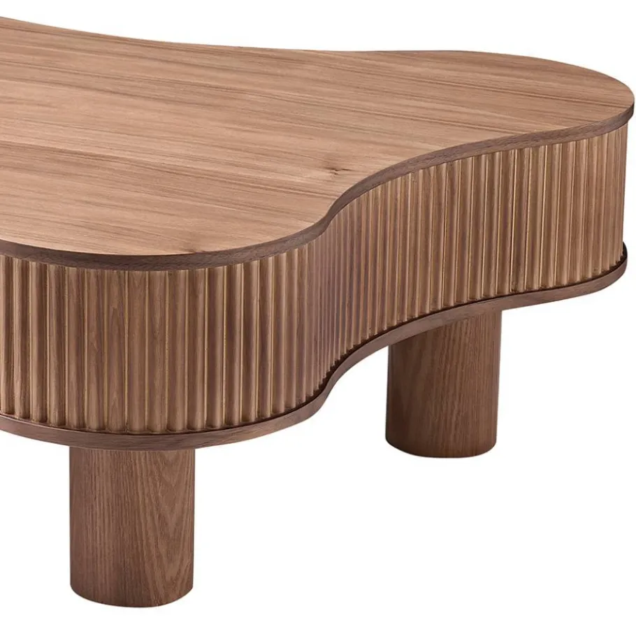 New Wohnen Design-Wohnzimmertisch in Walnuss Furnier - Foliage