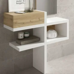 Outlet Wohnen Dielen Möbel & Spiegel in Weiß & Wildeiche - Polaris (zweiteilig)