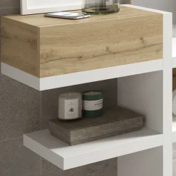 Outlet Wohnen Dielen Möbel & Spiegel in Weiß & Wildeiche - Polaris (zweiteilig)
