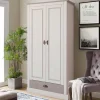 New Wohnen Dielenschrank in Weiß mit Grau - Lucasario