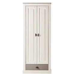 New Wohnen Dielenschrank in Weiß mit Grau - Lucasario