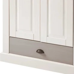 New Wohnen Dielenschrank in Weiß mit Grau - Lucasario