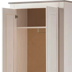 New Wohnen Dielenschrank in Weiß mit Grau - Lucasario