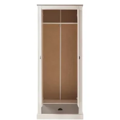 New Wohnen Dielenschrank in Weiß mit Grau - Lucasario