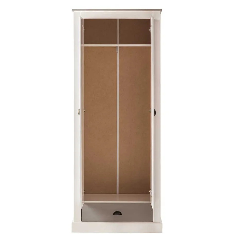 New Wohnen Dielenschrank in Weiß mit Grau - Lucasario