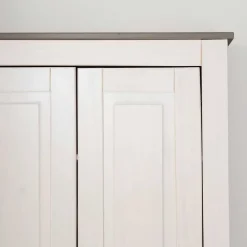 New Wohnen Dielenschrank in Weiß mit Grau - Lucasario