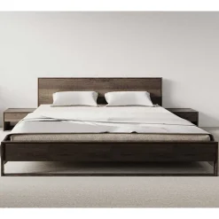 Sale Wohnen Doppelbett Bettgestell aus Eiche in Braun - Vasteca