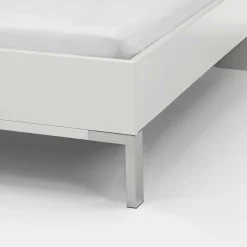 Hot Wohnen Doppelbett Elburg mit Polsterkopfteil in Grau Braun