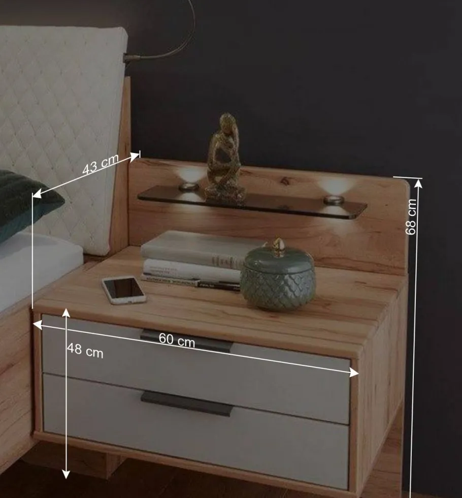 Best Wohnen Doppelbett Kombi mit Nachtkommoden - Krofun (dreiteilig)