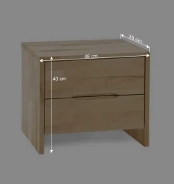 Discount Wohnen Doppelbett Kombi Zeremonia mit zwei Nachtkommoden (dreiteilig)