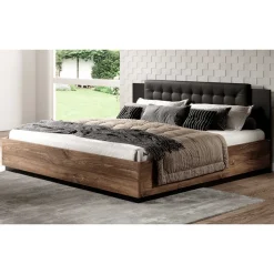 Discount Wohnen Doppelbett ohne Bodenfreiheit mit Kopfteil - Prabhaa