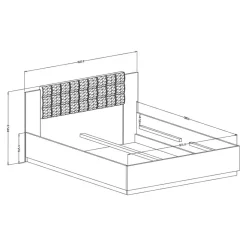 Discount Wohnen Doppelbett ohne Bodenfreiheit mit Kopfteil - Prabhaa