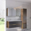 New Wohnen Doppelter Waschtisch mit Spiegelschrank - Athrin (dreiteilig)