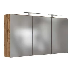 New Wohnen Doppelter Waschtisch mit Spiegelschrank - Athrin (dreiteilig)
