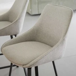 Outlet Wohnen Drehbare Barstühle in Beige - Taja (2er Set)