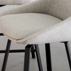 Outlet Wohnen Drehbare Barstühle in Beige - Taja (2er Set)