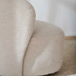 Wohnen Drehbarer Lesesessel in Cremeweiß Boucle - Cleas