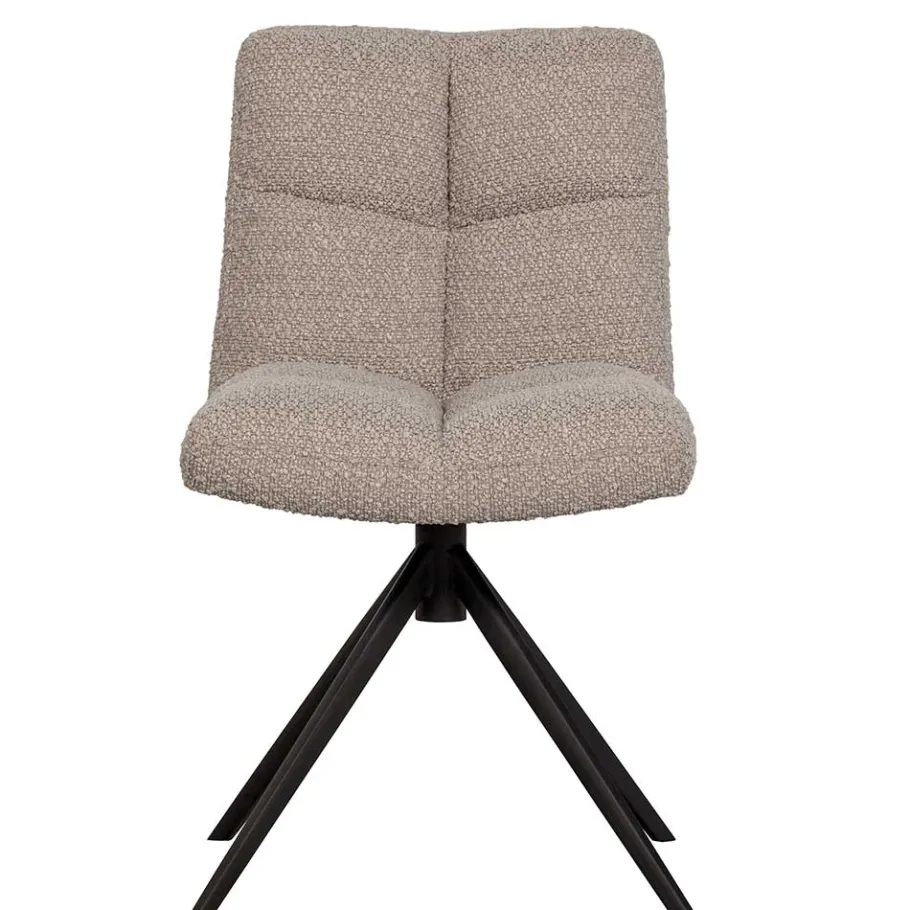 Discount Wohnen Drehbarer Polsterstuhl aus Boucle Stoff in Beige - Magan