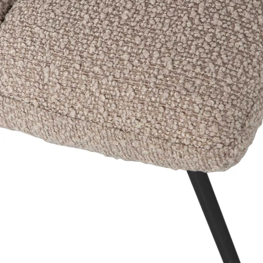 Discount Wohnen Drehbarer Polsterstuhl aus Boucle Stoff in Beige - Magan