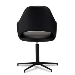 Wohnen Drehbarer Retro Armlehnenstuhl in Schwarz - Lugon (2er Set)