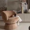 Best Wohnen Drehbarer Sessel mit Chenille Bezug in Beige - Lescalier