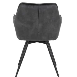 Discount Wohnen Drehbarer Stuhl in Anthrazit Velours - Ernestan (2er Set)