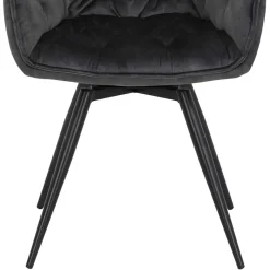 Discount Wohnen Drehbarer Stuhl in Anthrazit Velours - Ernestan (2er Set)
