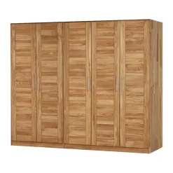 Discount Wohnen Drehtürenschrank Cranos aus Wildeiche Massivholz