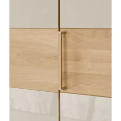 New Wohnen Drehtürenschrank mit Glasfront in Beige - Emdsiva