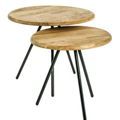 New Wohnen Dreibein Beistelltisch mit Holzplatte aus Eiche - Berga