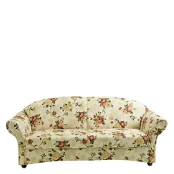 New Wohnen Dreisitzer Couch mit Rosen Stoffbezug - Bracas
