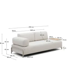 Discount Wohnen Dreisitzer Sofa aus Chenille in Beige - Turena