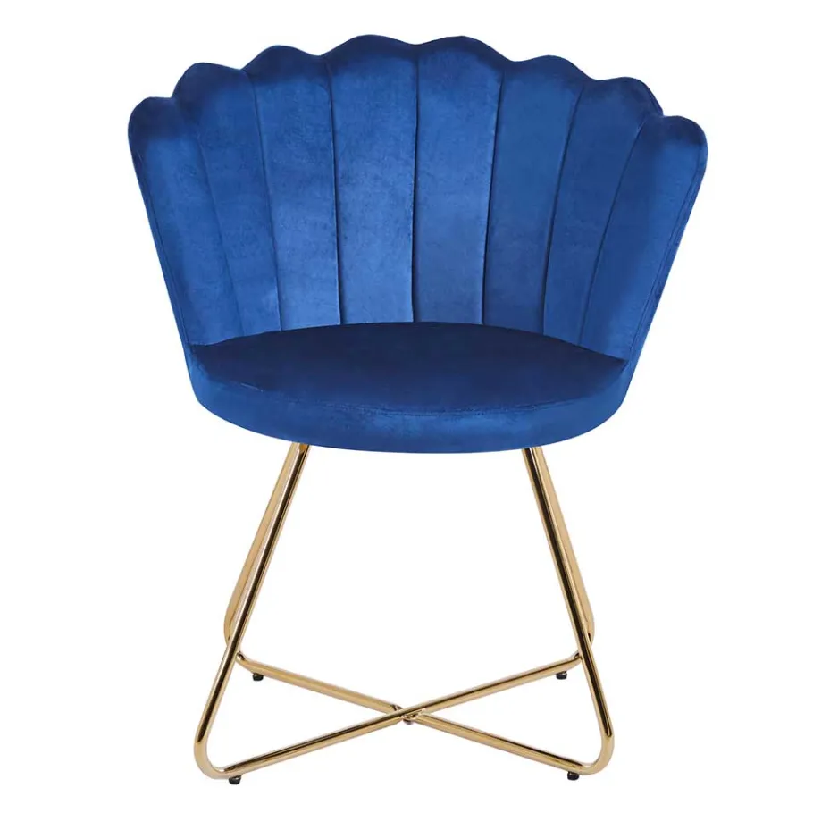 Sale Wohnen Dunkelblaue Muschelstühle aus Samt - Ryan (2er Set)