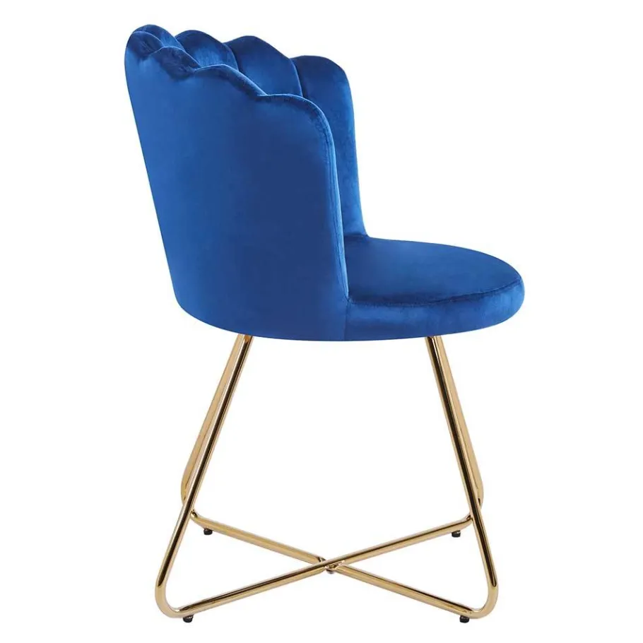 Sale Wohnen Dunkelblaue Muschelstühle aus Samt - Ryan (2er Set)