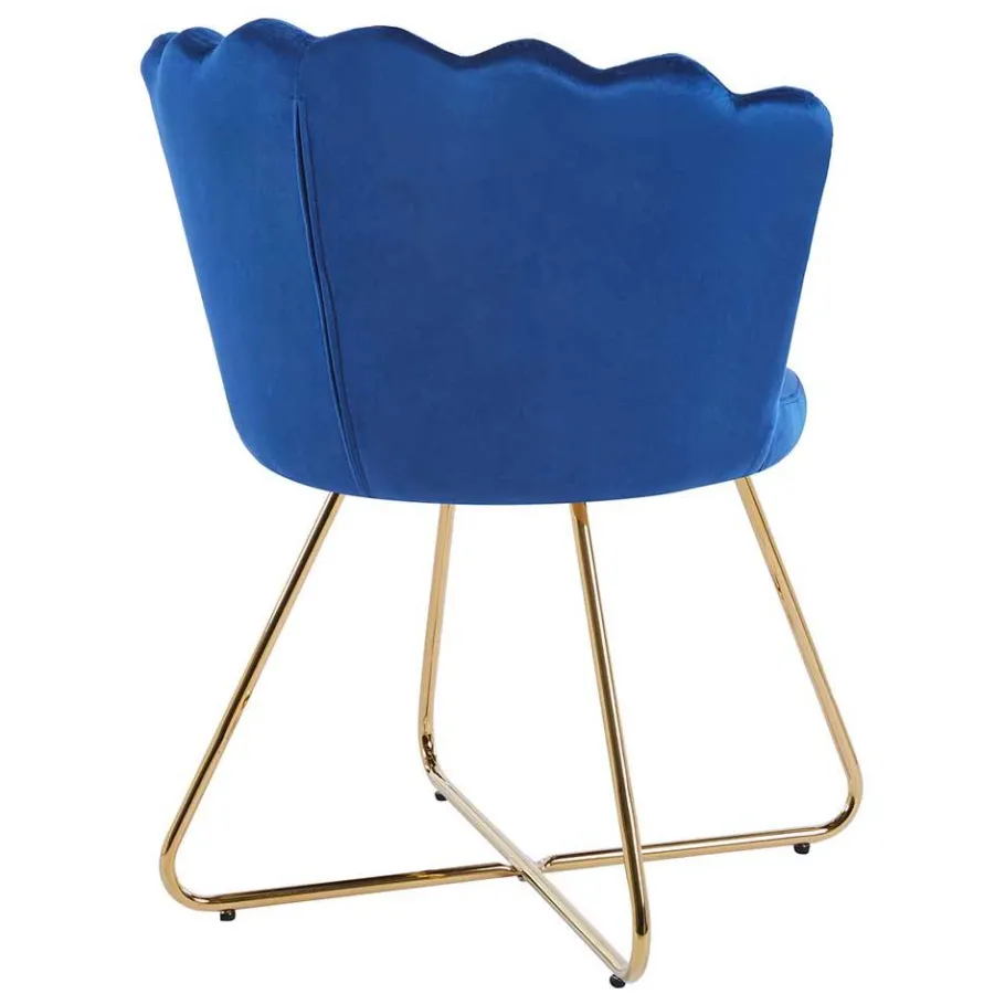 Sale Wohnen Dunkelblaue Muschelstühle aus Samt - Ryan (2er Set)