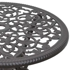 Online Wohnen Dunkelbrauner Metalltisch für Garten Hocumola dekorativ gestaltet