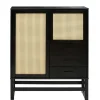 Wohnen Dunkelbraunes Highboard mit Wiener Geflecht - Santiana