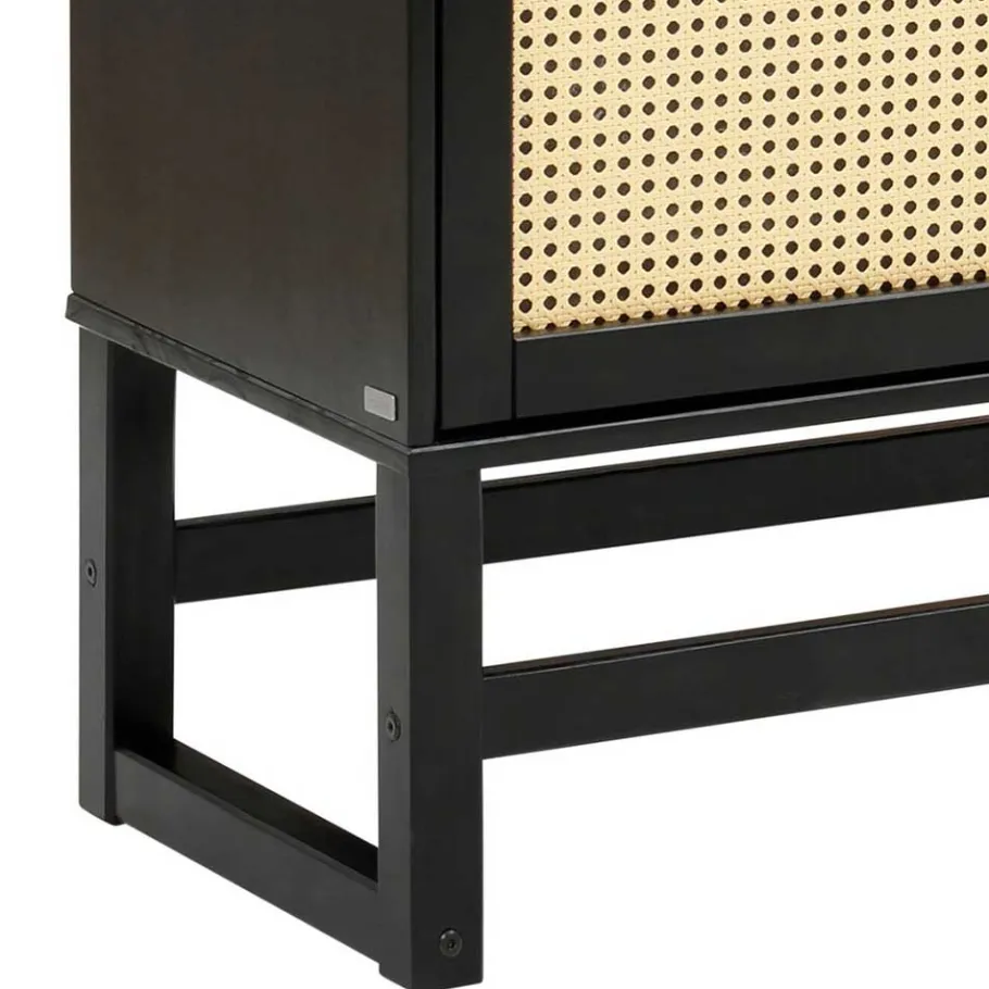 Wohnen Dunkelbraunes Highboard mit Wiener Geflecht - Santiana