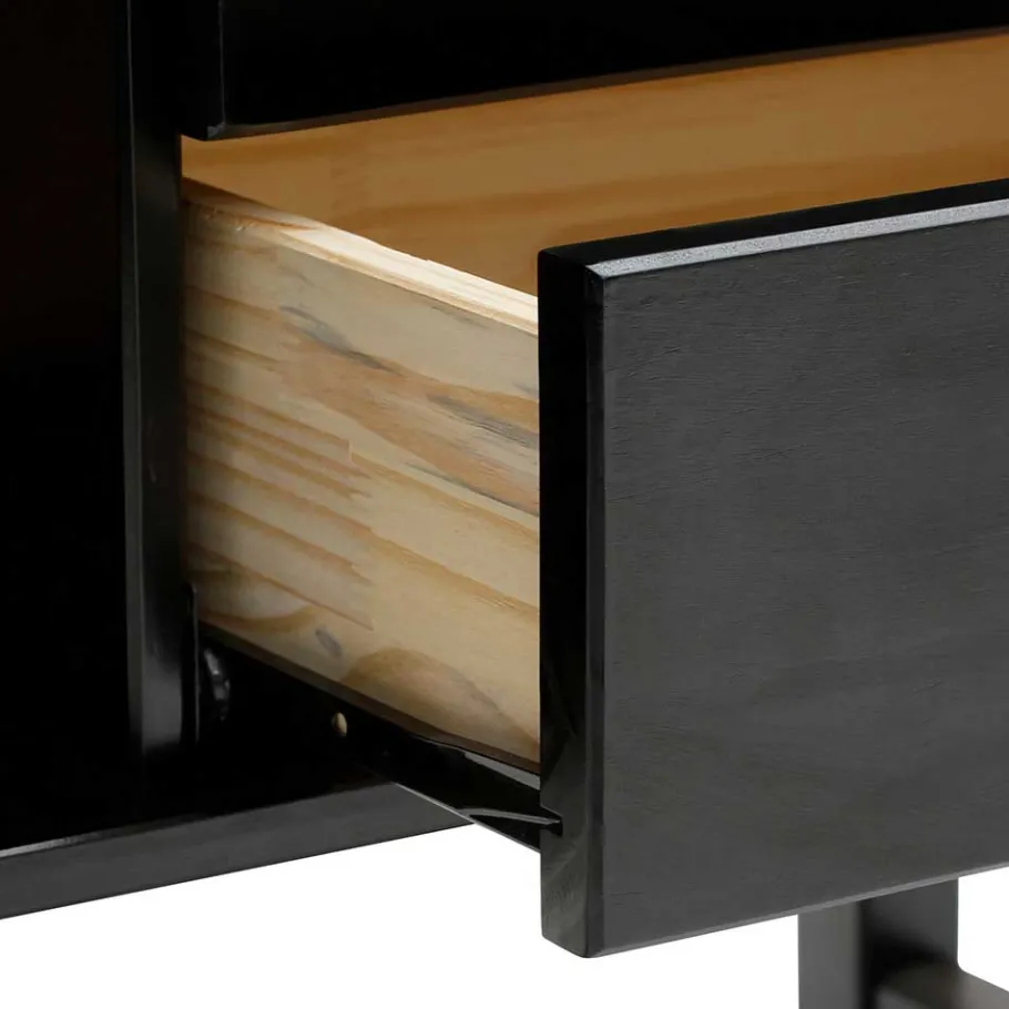 Wohnen Dunkelbraunes Highboard mit Wiener Geflecht - Santiana