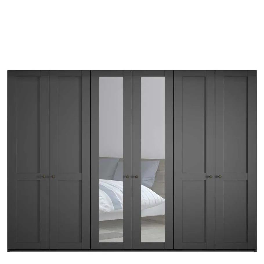 Sale Wohnen Dunkelgrauer Kleiderschrank 6-türig - Mataram I