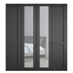 Best Wohnen Dunkelgrauer Schlafzimmerschrank 4-türig - Mataram