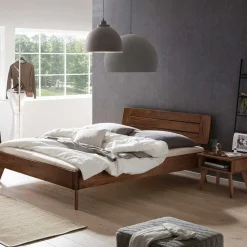 Best Wohnen Dunkles Holzbett aus Nussbaum Massivholz - Vetonia