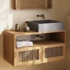 Sale Wohnen Echtholz Waschtisch aus Teak mit Wiener Geflecht - Tiranny