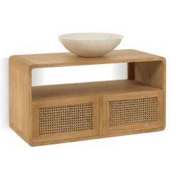 Sale Wohnen Echtholz Waschtisch aus Teak mit Wiener Geflecht - Tiranny